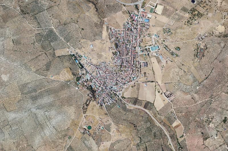 Ortofoto actual del núcleo de Sorihuela del Guadalimar