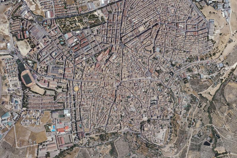 Ortofoto actual del núcleo de Úbeda
