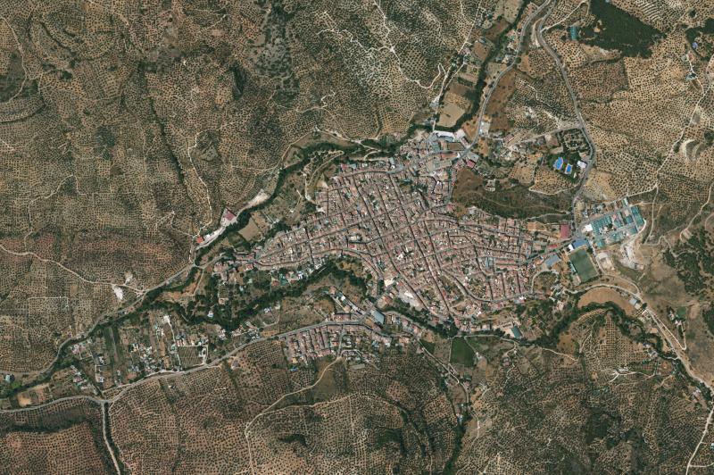 Ortofoto actual del núcleo de Valdepeñas de Jaén