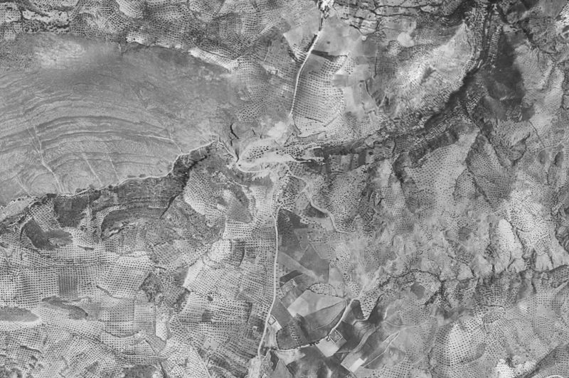 Ortofoto de 1956-1957 del núcleo de Cárcheles