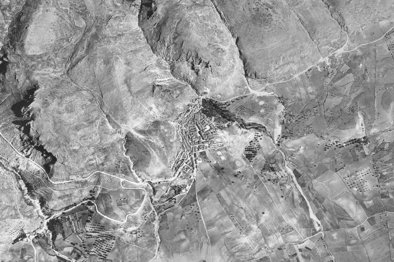 Ortofoto de 1956-1957 del núcleo de Santiago-Pontones