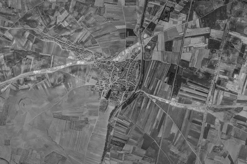 Ortofoto de 1956-1957 del núcleo de Algadefe