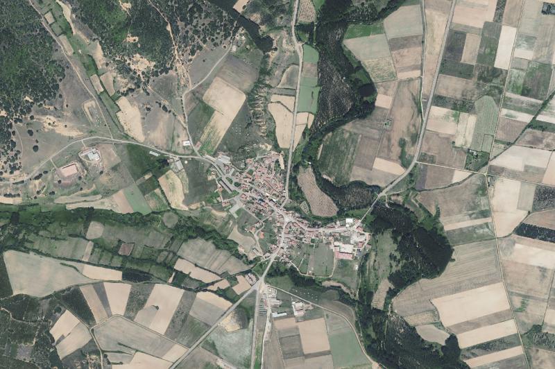 Ortofoto actual del núcleo de Almanza