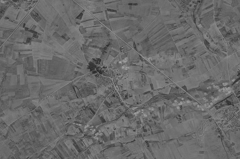 Ortofoto de 1956-1957 del núcleo de La Antigua