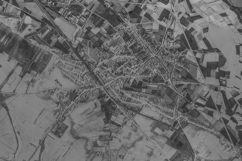 Ortofoto de 1956-1957 del núcleo de La Bañeza
