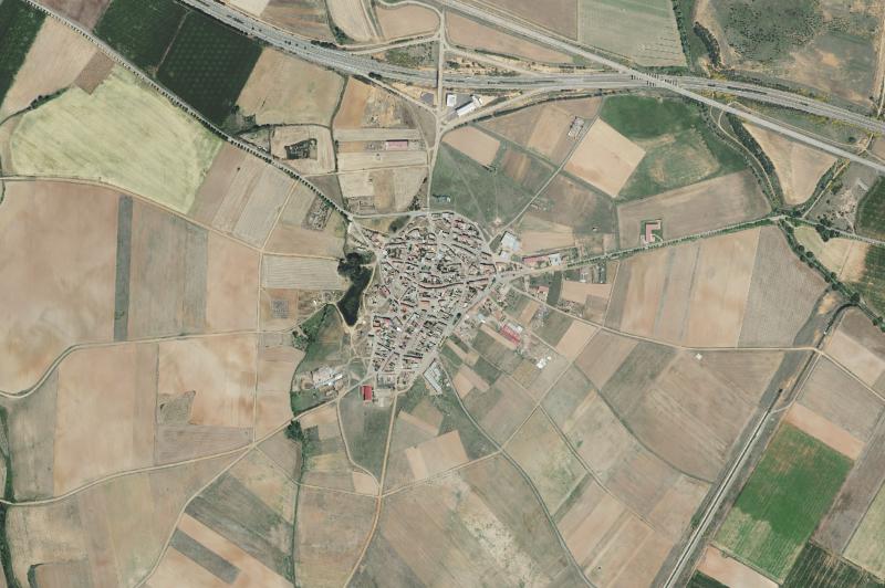Ortofoto actual del núcleo de Bercianos del Real Camino
