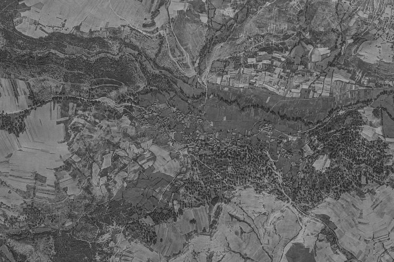 Ortofoto de 1956-1957 del núcleo de Berlanga del Bierzo