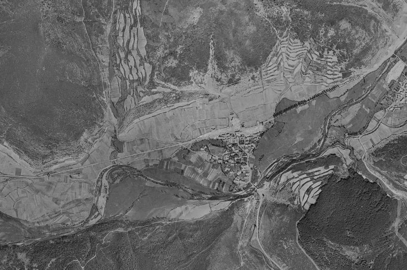 Ortofoto de 1956-1957 del núcleo de Boca de Huérgano