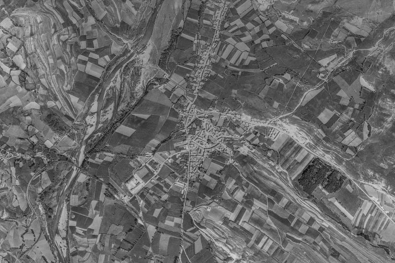 Ortofoto de 1956-1957 del núcleo de Boñar