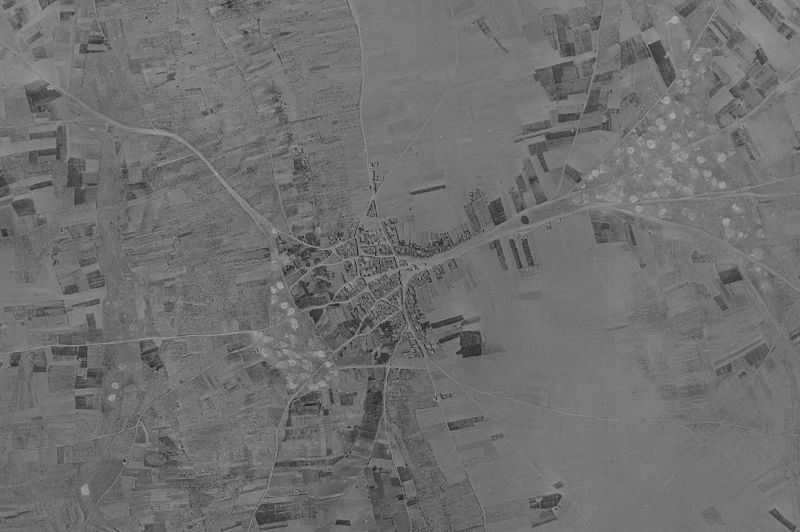 Ortofoto de 1956-1957 del núcleo de Bustillo del Páramo