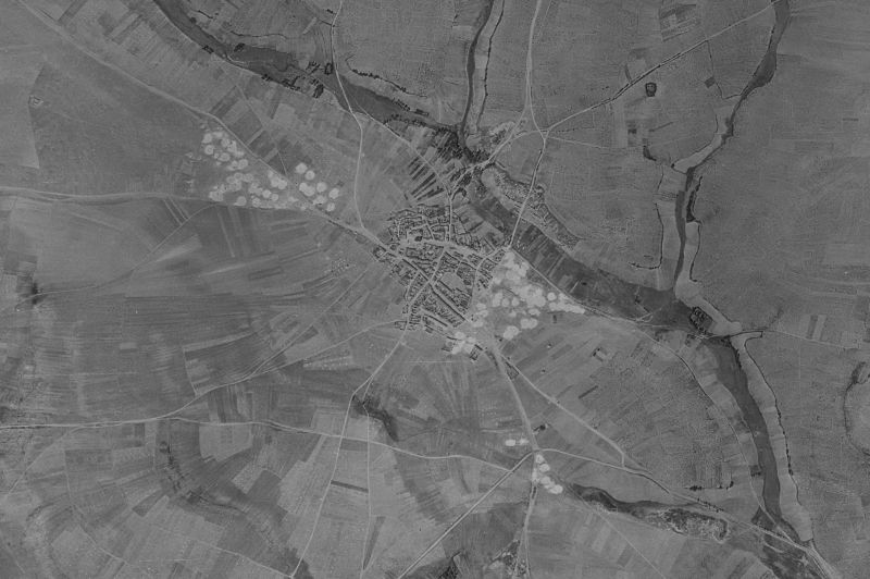Ortofoto de 1956-1957 del núcleo de Calzada del Coto