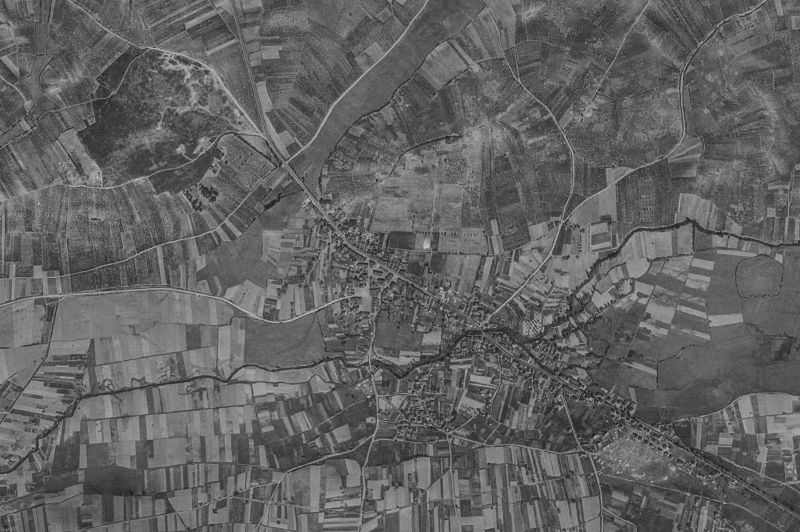 Ortofoto de 1956-1957 del núcleo de Camponaraya