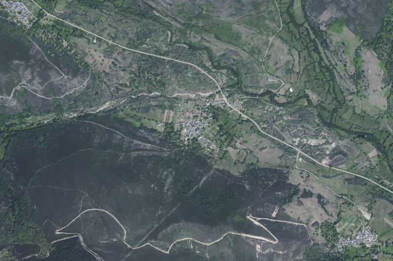 Ortofoto actual del núcleo de Valle de Ancares