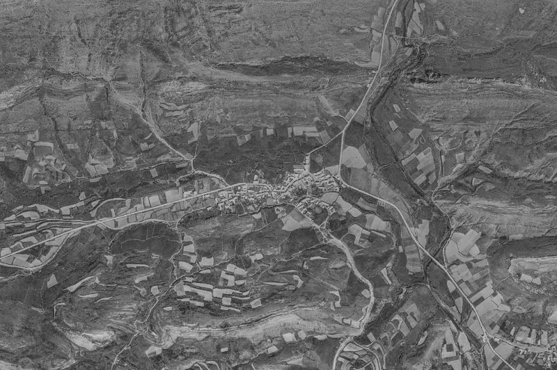Ortofoto de 1956-1957 del núcleo de Cármenes