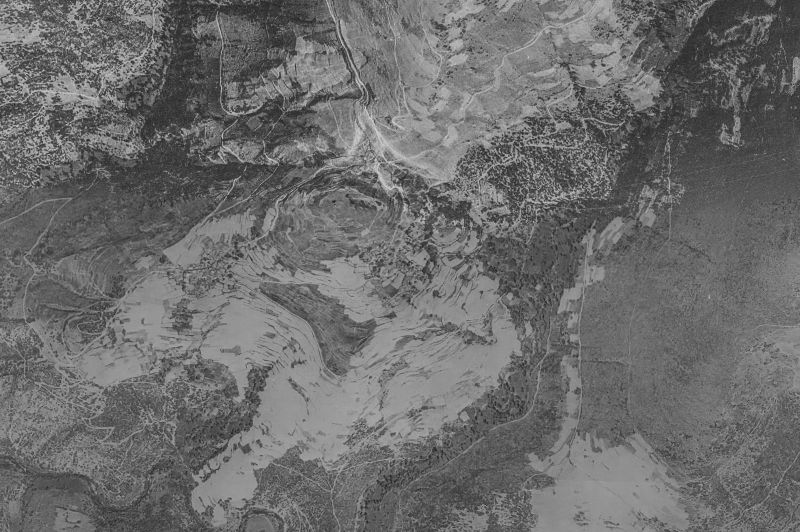Ortofoto de 1956-1957 del núcleo de Castrillo de Cabrera