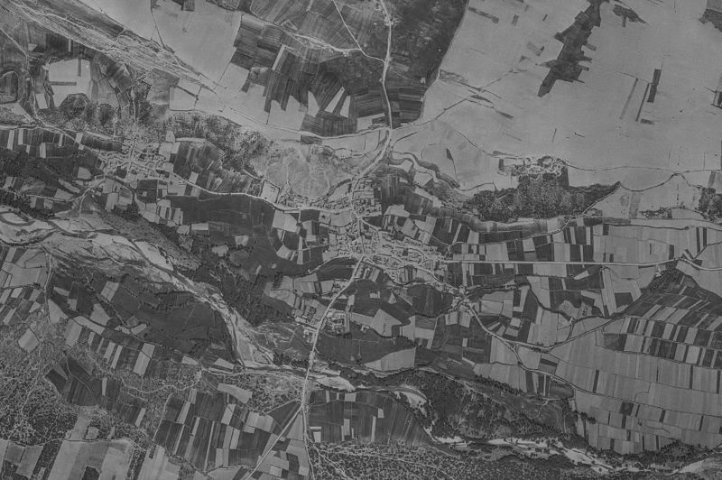 Ortofoto de 1956-1957 del núcleo de Castrillo de la Valduerna