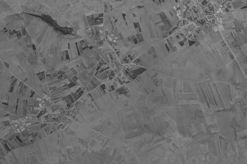 Ortofoto de 1956-1957 del núcleo de Corbillos de los Oteros