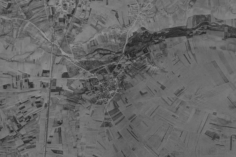 Ortofoto de 1956-1957 del núcleo de Cubillas de los Oteros