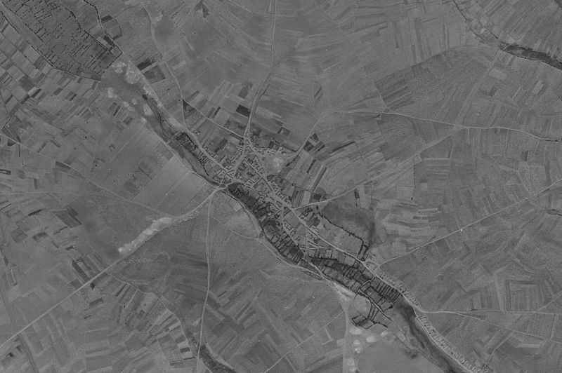 Ortofoto de 1956-1957 del núcleo de Chozas de Abajo