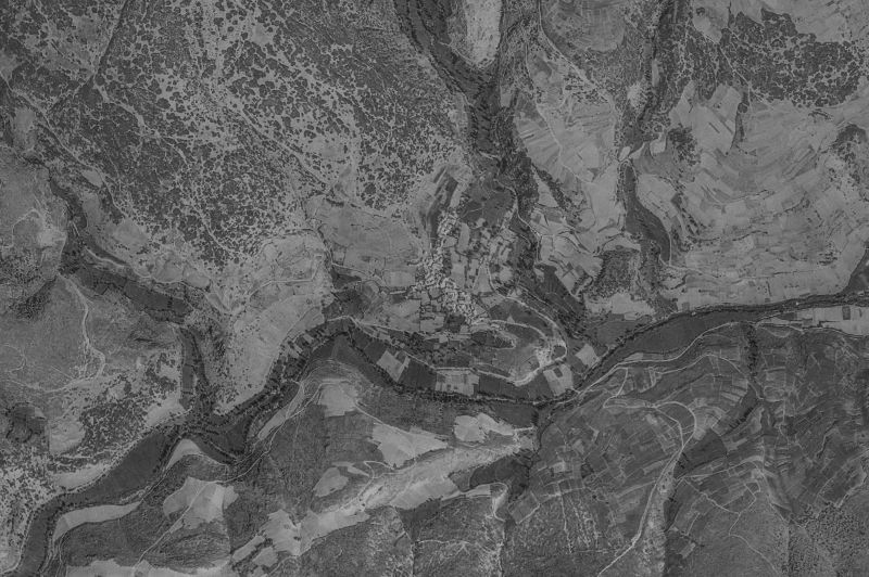 Ortofoto de 1956-1957 del núcleo de Encinedo