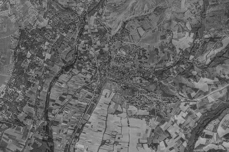 Ortofoto de 1956-1957 del núcleo de Folgoso de la Ribera