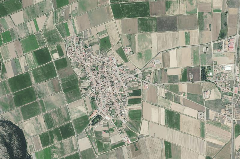 Ortofoto actual del núcleo de Fresno de la Vega