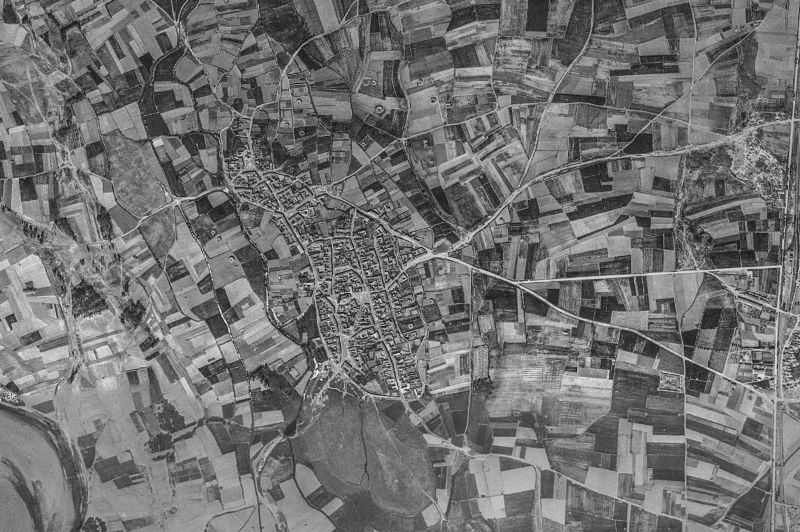 Ortofoto de 1956-1957 del núcleo de Fresno de la Vega