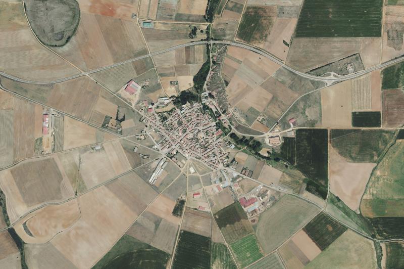 Ortofoto actual del núcleo de Gordaliza del Pino