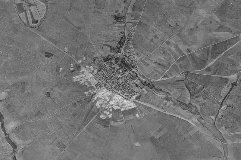 Ortofoto de 1956-1957 del núcleo de Gordaliza del Pino
