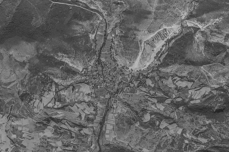 Ortofoto de 1956-1957 del núcleo de Igüeña