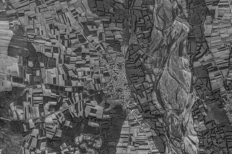 Ortofoto de 1956-1957 del núcleo de Llamas de la Ribera
