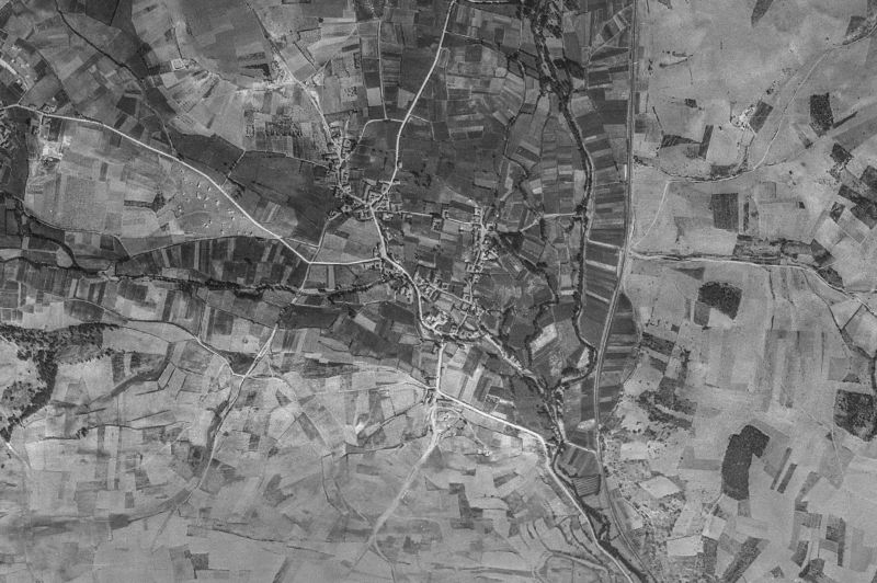 Ortofoto de 1956-1957 del núcleo de Magaz de Cepeda