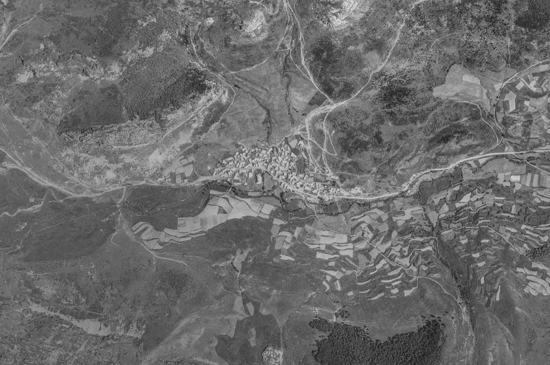 Ortofoto de 1956-1957 del núcleo de Maraña