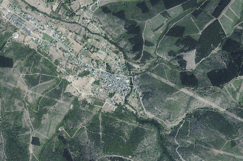 Ortofoto actual del núcleo de Molinaseca
