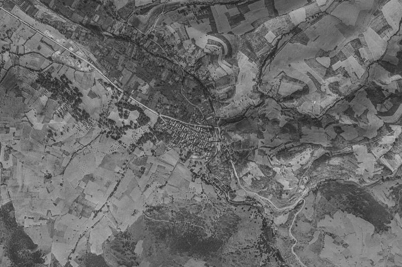 Ortofoto de 1956-1957 del núcleo de Molinaseca