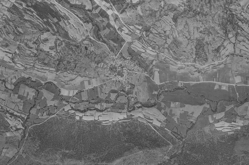 Ortofoto de 1956-1957 del núcleo de Murias de Paredes