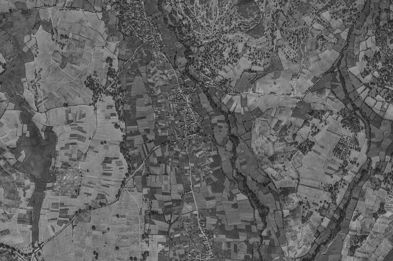 Ortofoto de 1956-1957 del núcleo de Noceda del Bierzo