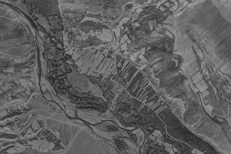 Ortofoto de 1956-1957 del núcleo de Las Omañas