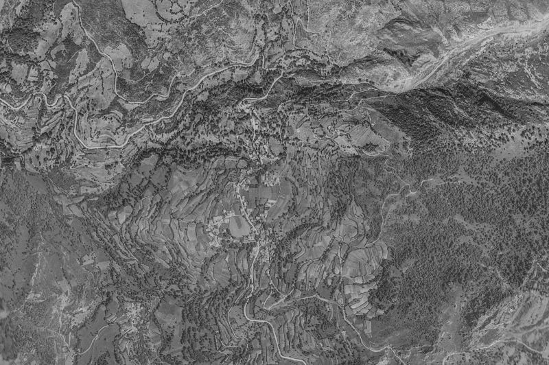 Ortofoto de 1956-1957 del núcleo de Oseja de Sajambre