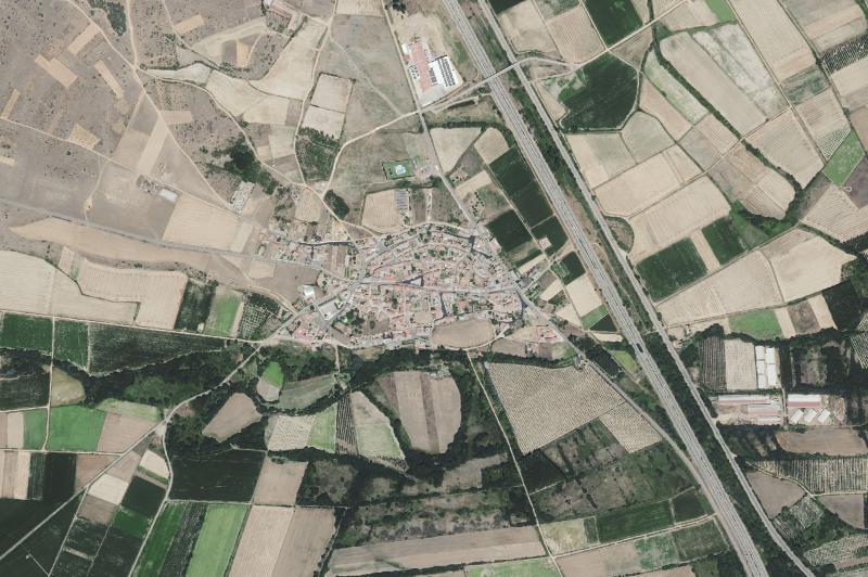 Ortofoto actual del núcleo de Palacios de la Valduerna