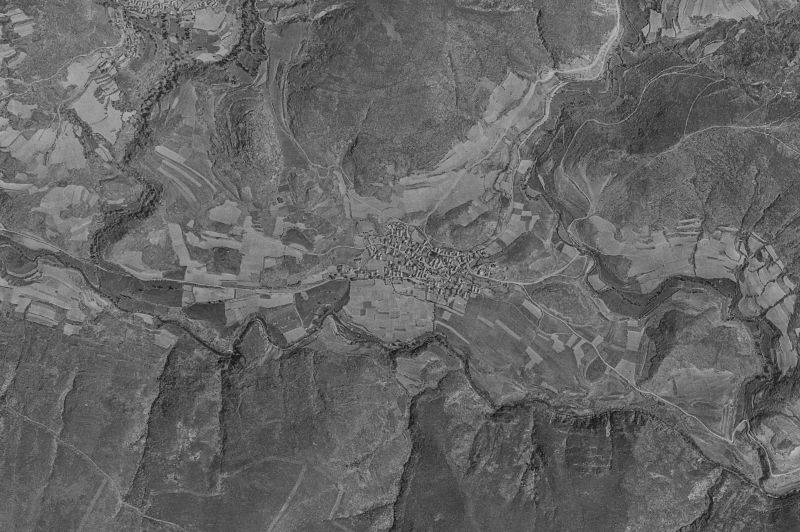 Ortofoto de 1956-1957 del núcleo de Peranzanes