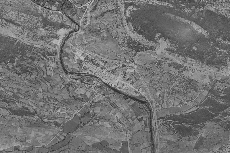 Ortofoto de 1956-1957 del núcleo de La Pola de Gordón