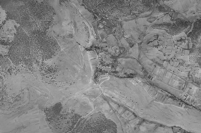Ortofoto de 1956-1957 del núcleo de Prado de la Guzpeña