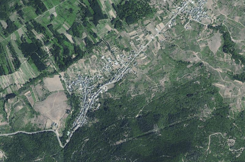 Ortofoto actual del núcleo de Priaranza del Bierzo