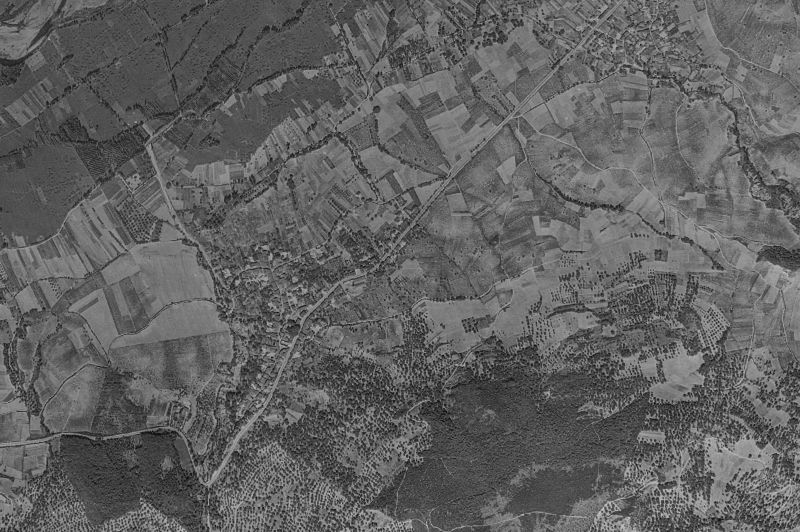 Ortofoto de 1956-1957 del núcleo de Priaranza del Bierzo
