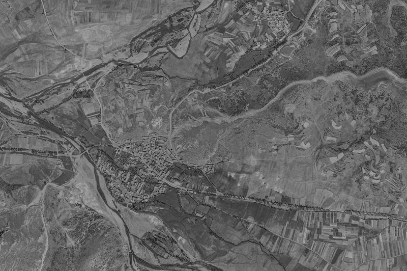 Ortofoto de 1956-1957 del núcleo de Riaño