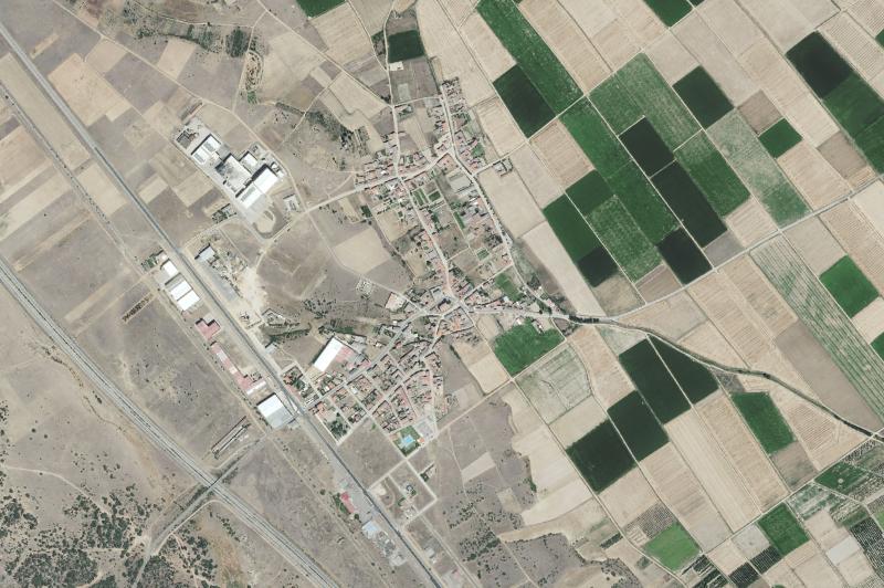 Ortofoto actual del núcleo de Riego de la Vega