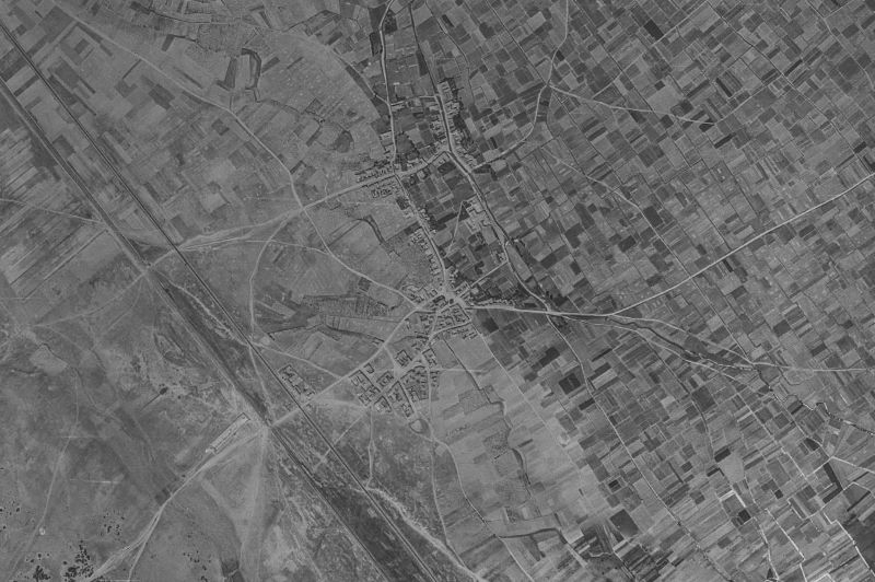 Ortofoto de 1956-1957 del núcleo de Riego de la Vega