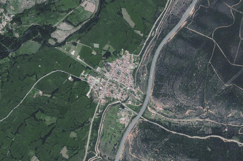 Ortofoto actual del núcleo de Rioseco de Tapia