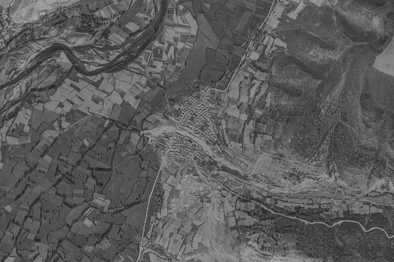 Ortofoto de 1956-1957 del núcleo de Rioseco de Tapia